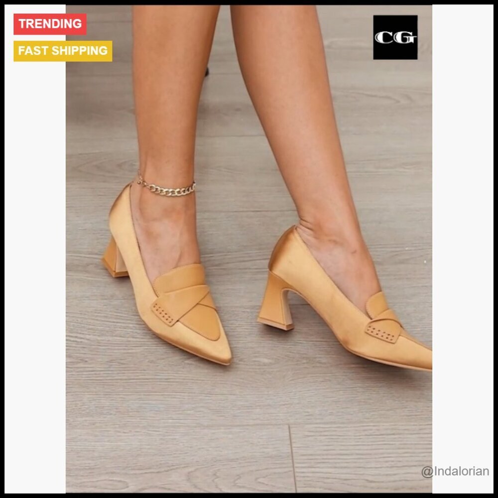 Chunky Block Low Heels Pumps Stitching Retro Work Office Dress Shoes - Picture 7 of 7